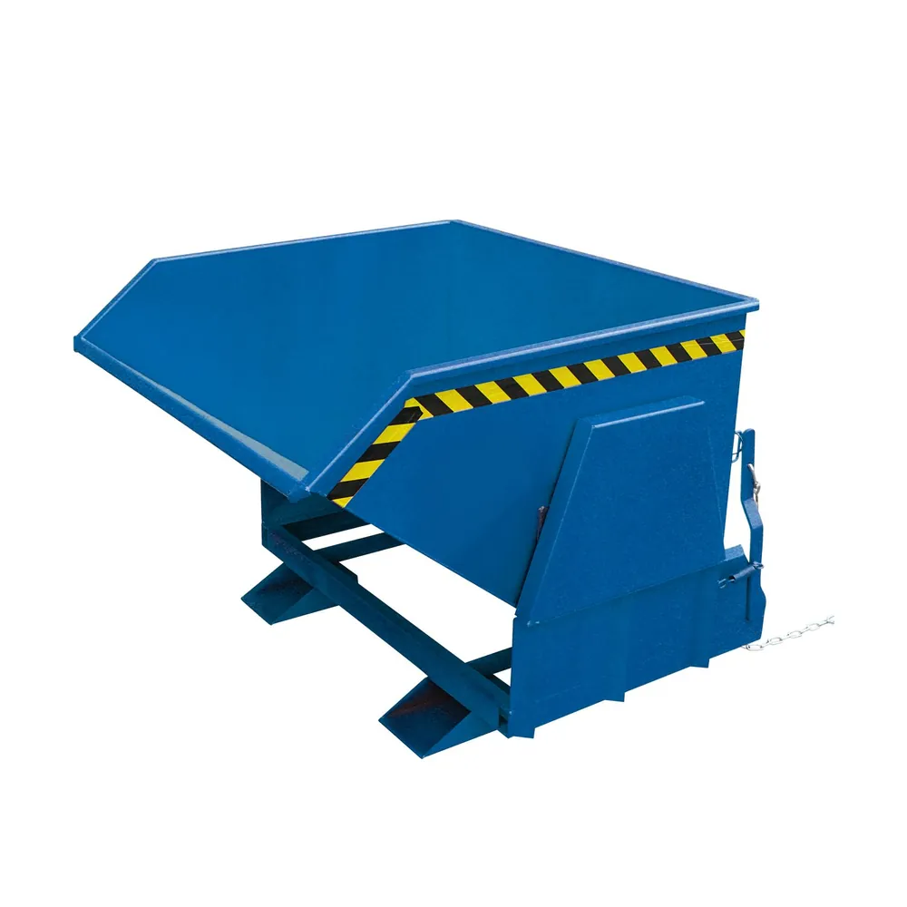 Eichinger® - Kippbehälter mit geschützten Abrollkufen, 3000 kg, 1500 Liter, enzianblau