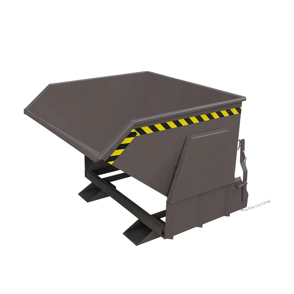 Eichinger® - Kippbehälter mit geschützten Abrollkufen, 3000 kg, 1500 Liter, anthrazitgrau
