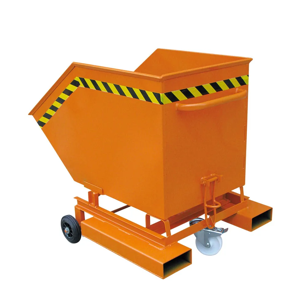 Eichinger® - Kastenwagen mit Rollen und Einfahrtaschen, 300 kg, 500 Liter, reinorange
