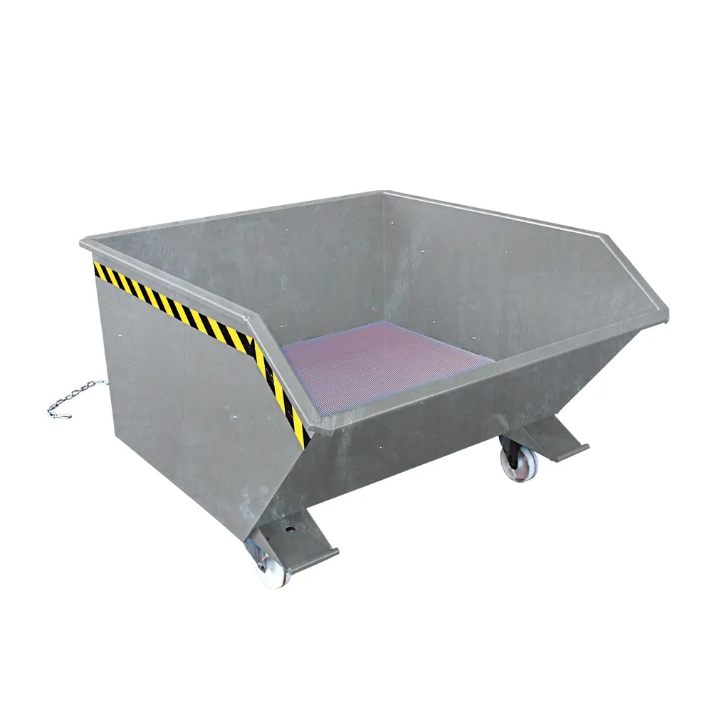 Eichinger® - Spänebehälter mit Lochblech-Boden und Ablasshahn, 1500 kg, 1000 Liter, feuerverzinkt