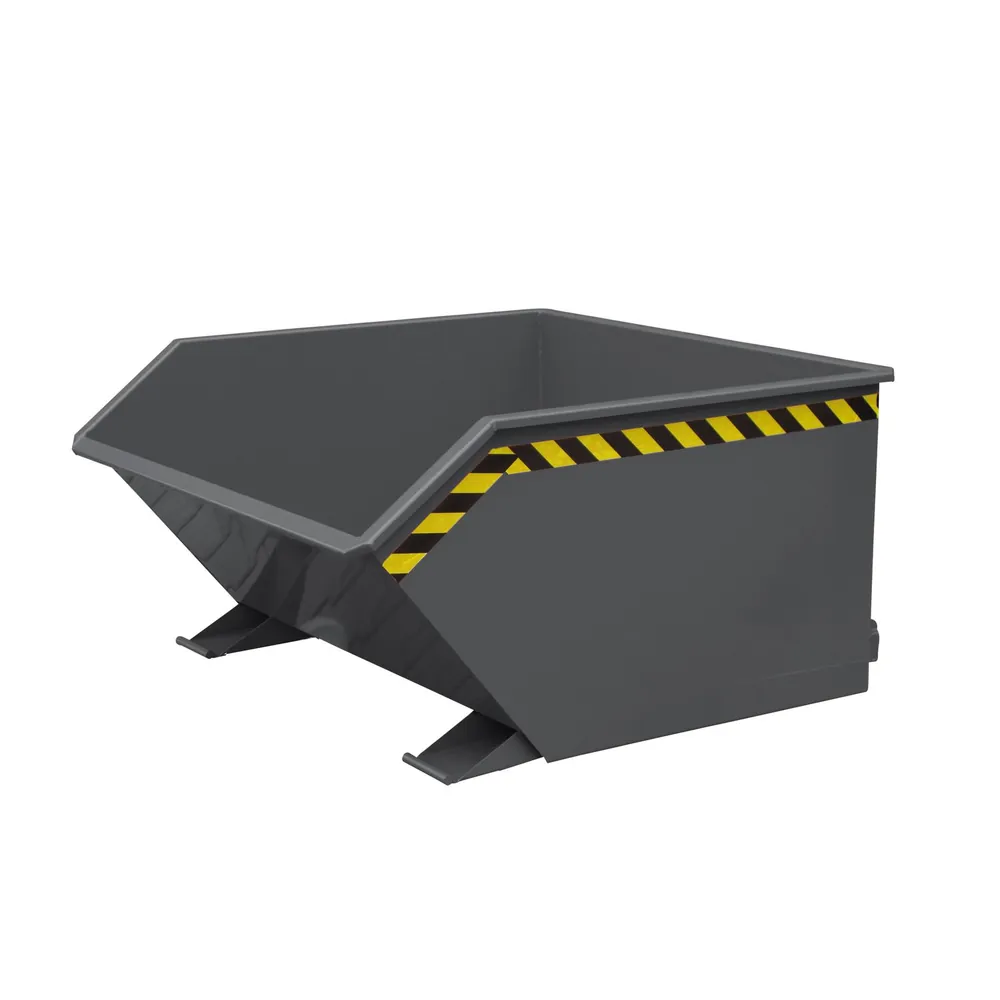 Eichinger® - Späne-Kippbehälter mit Siebeinsatz und Ablasshahn, 1000 kg, 150 Liter, reinorange
