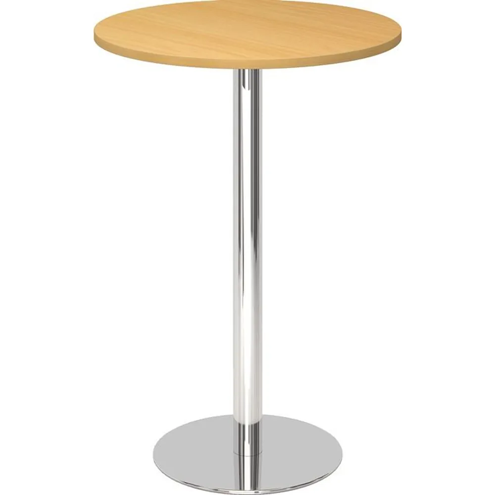 Hammerbacher - Säulentisch rund Ø80xH111cm, Buche/Chrom