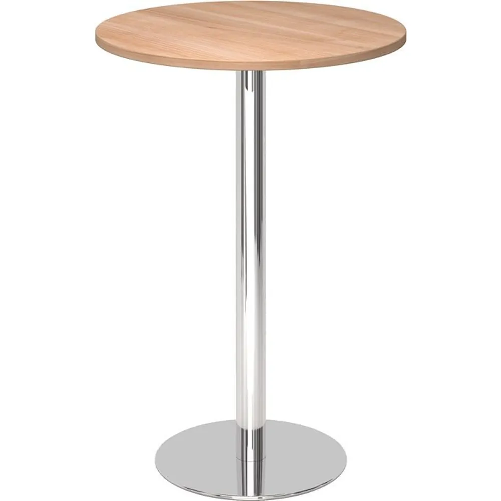 Hammerbacher - Säulentisch rund Ø80xH111cm, Nussbaum/Chrom