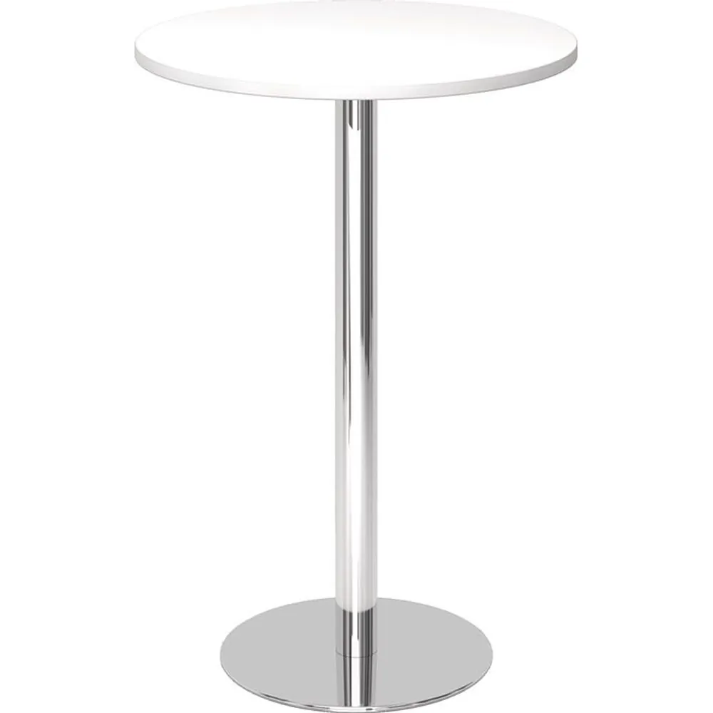 Hammerbacher - Säulentisch rund Ø80xH111cm, Weiß/Chrom