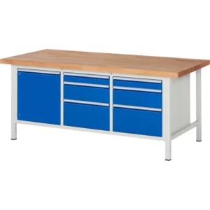 RAU. - Werkbank Modell 8570, 1 Tür / 2x3 Schubladen L, 2000 x 900 x 840mm
