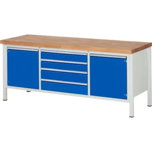 RAU. - Werkbank Modell 8752, 2 Türen / 1x4 Schubladen XL, 2000 x 700 x 840mm