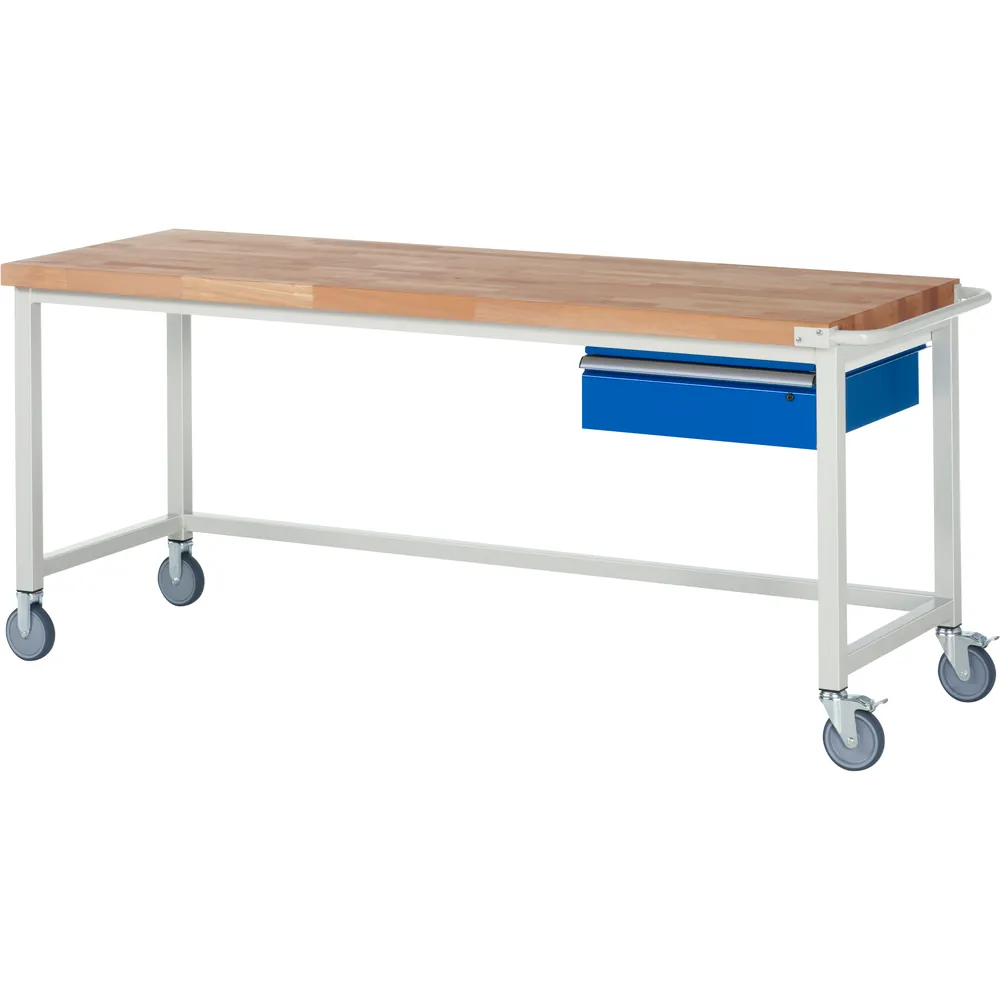 RAU. - Fahrbare Werkbank Modell 8001, 2000 x 700mm, 1 Schublade
