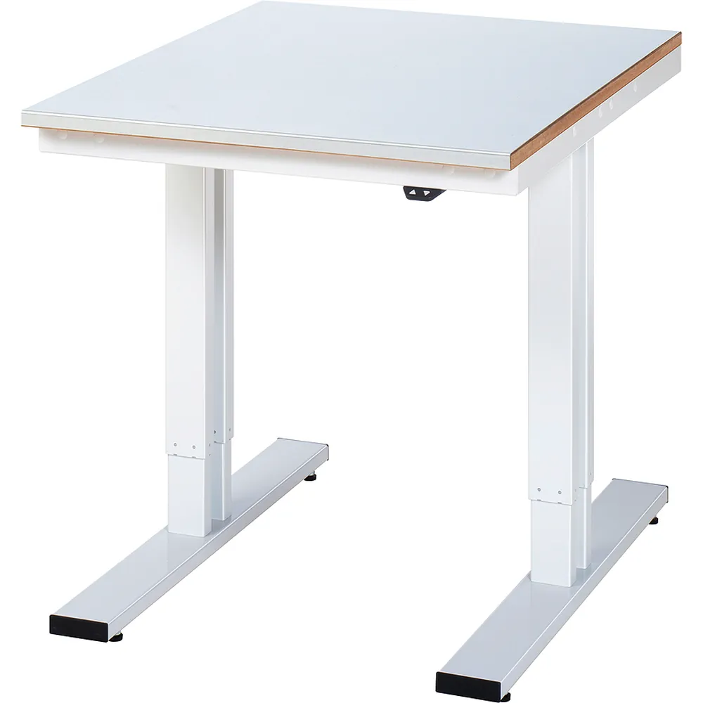 RAU. - Werktisch adlatus 300, Stahlblechplatte, 750 x 1000 x 720-1120mm