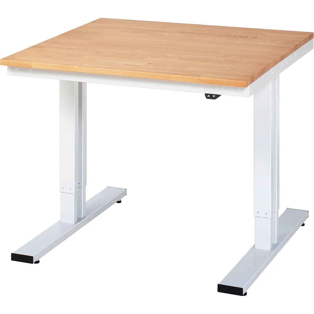 RAU. - Werktisch adlatus 300, Bucheplatte, 1000 x 1000 x 720-1120mm