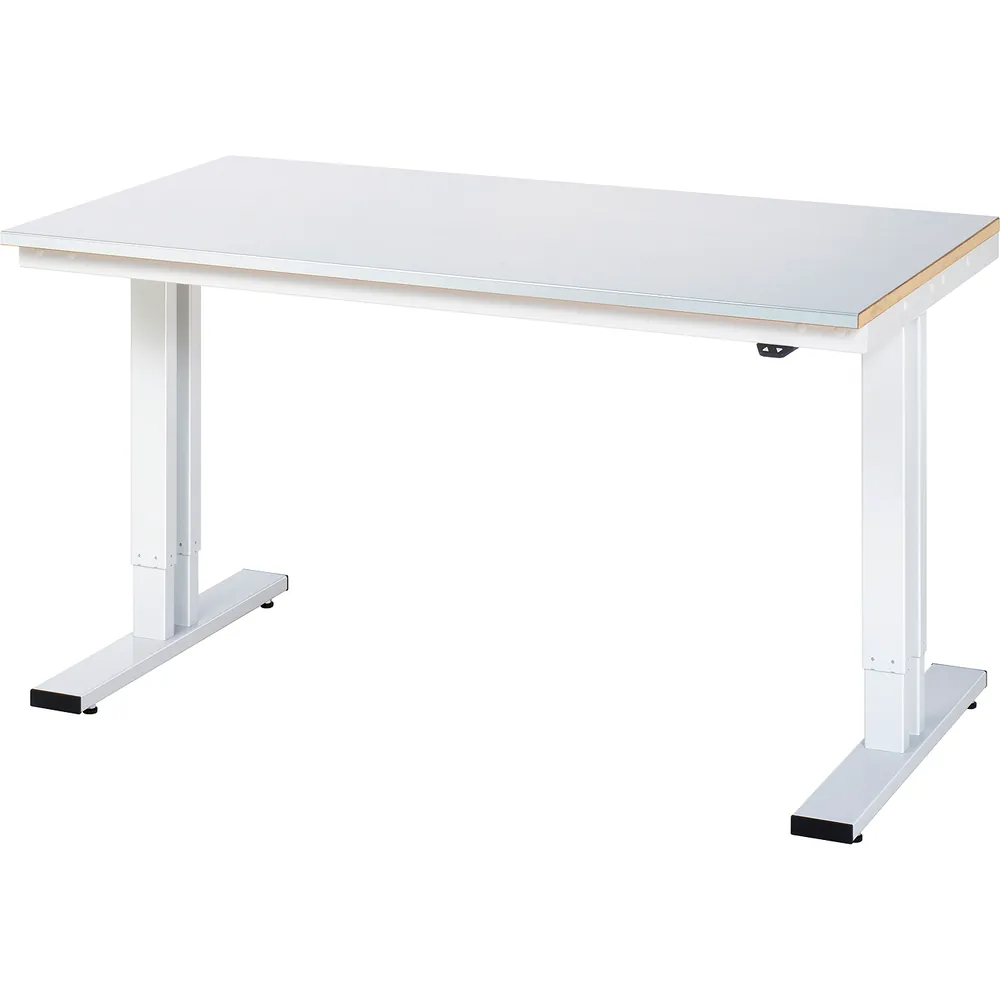 RAU. - Werktisch adlatus 300, Stahlblechplatte, 1500 x 800 x 720-1120mm