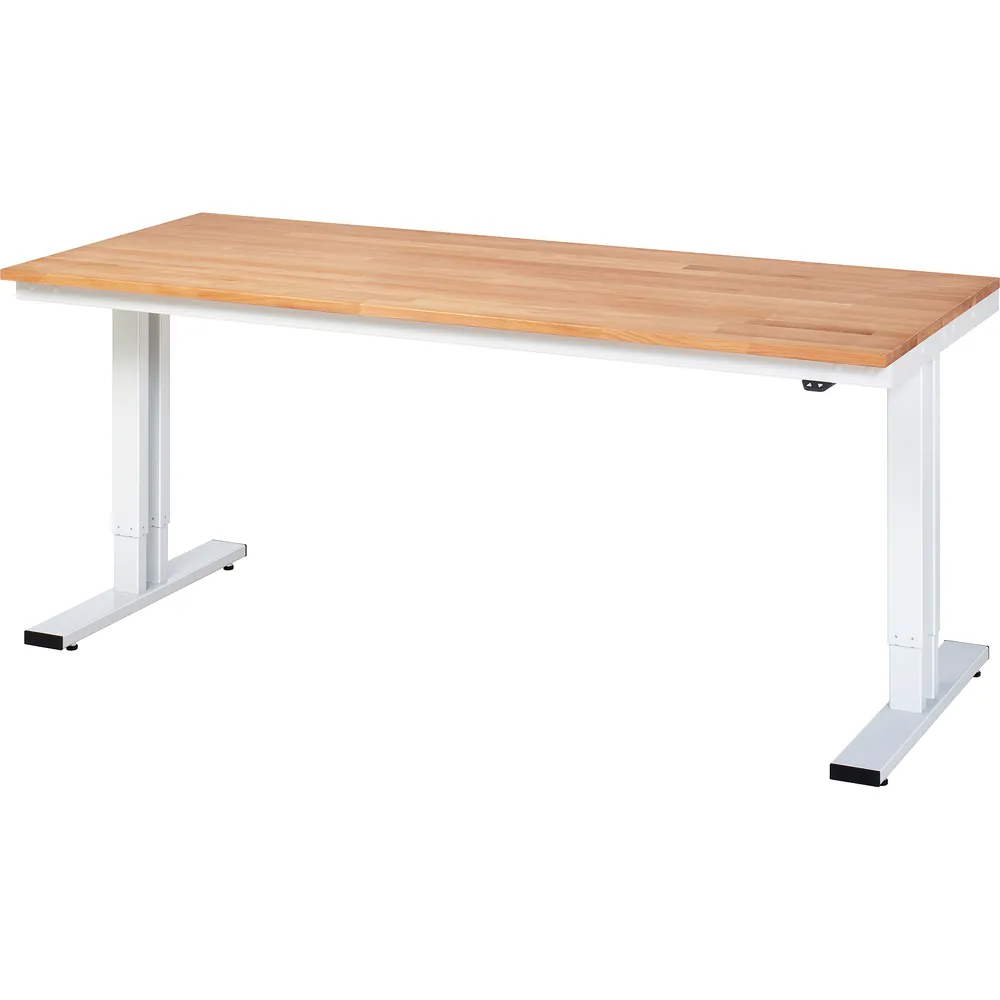 RAU. - Werktisch adlatus 300, Bucheplatte, 2000 x 800 x 720-1120mm
