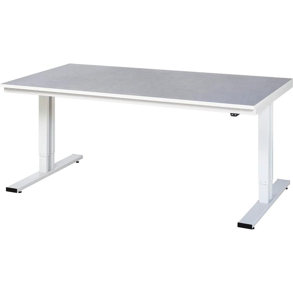 RAU. - Werktisch adlatus 300, Linoleumplatte, 2000 x 1000 x 720-1120mm