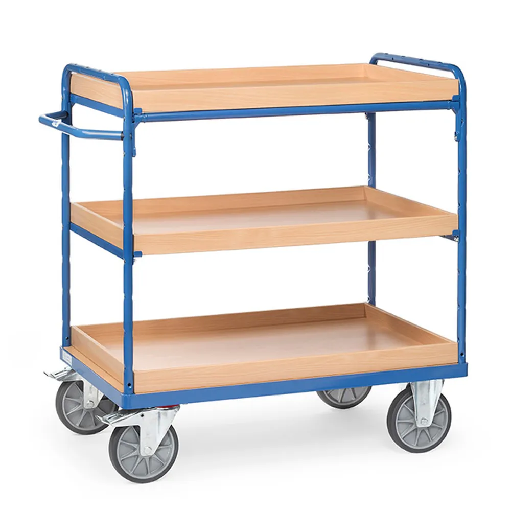 fetra® - Etagenwagen 8123 mit Kästen, 3 Ebenen, Tragkraft 600kg